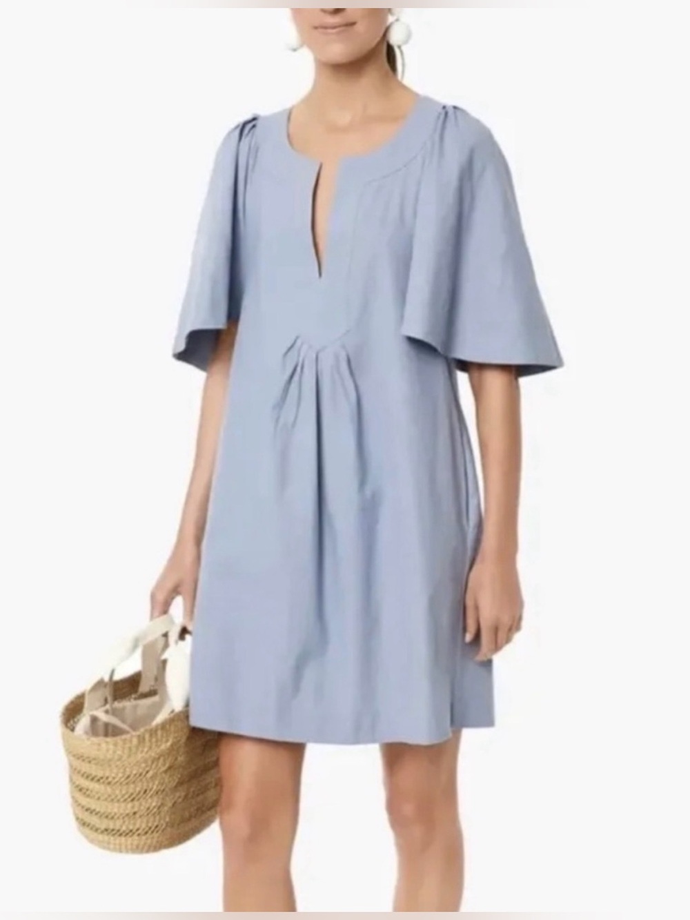 Tuckernuck Pomander Place Slate Blue Finley Flutter Sleeve Dress